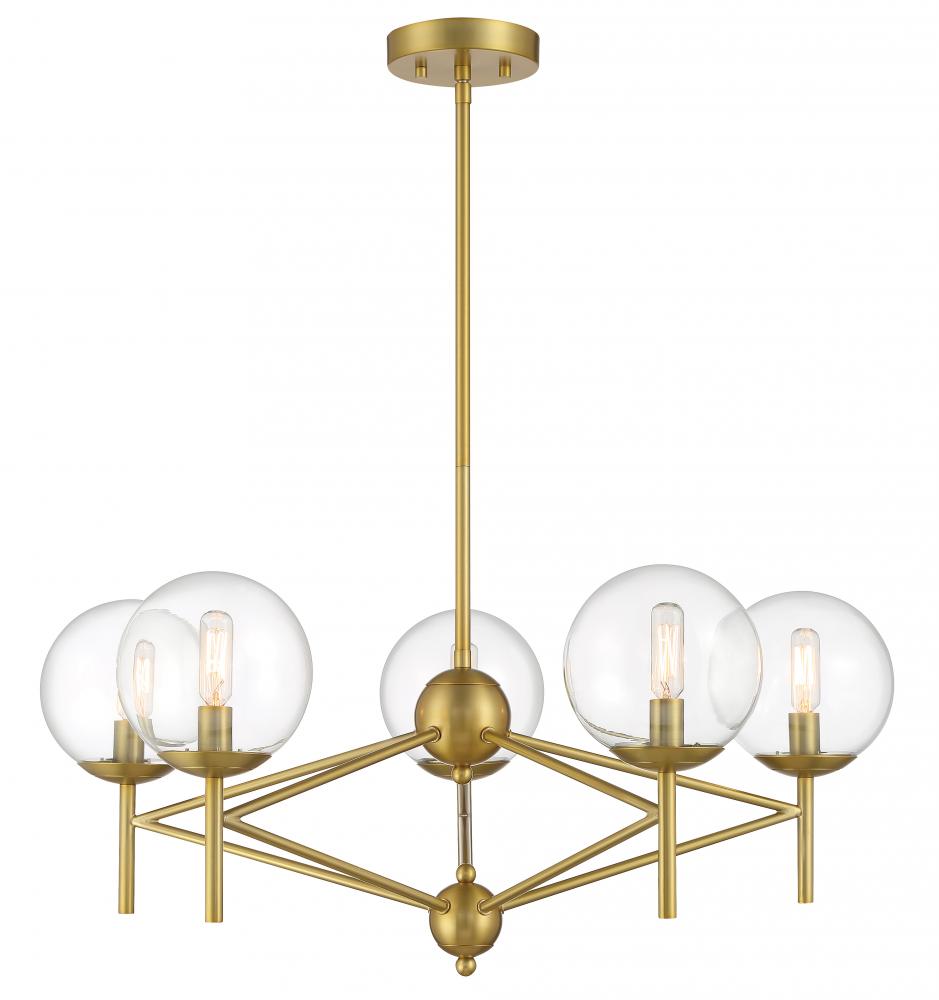 5 LIGHT, PENDANT FIXTURE IN METAL