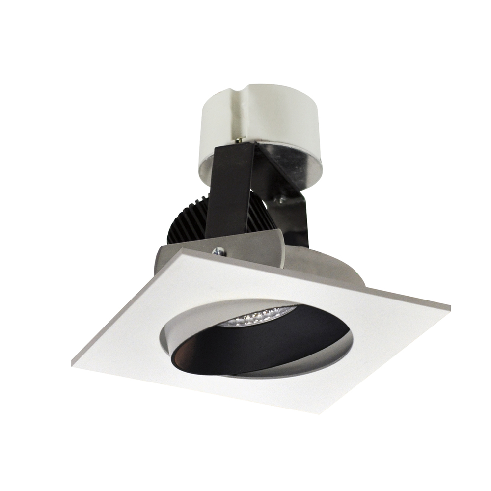 4" Iolite LED Square Adjustable Cone Retrofit, 1000lm / 12W, 2700K, Black Reflector / White