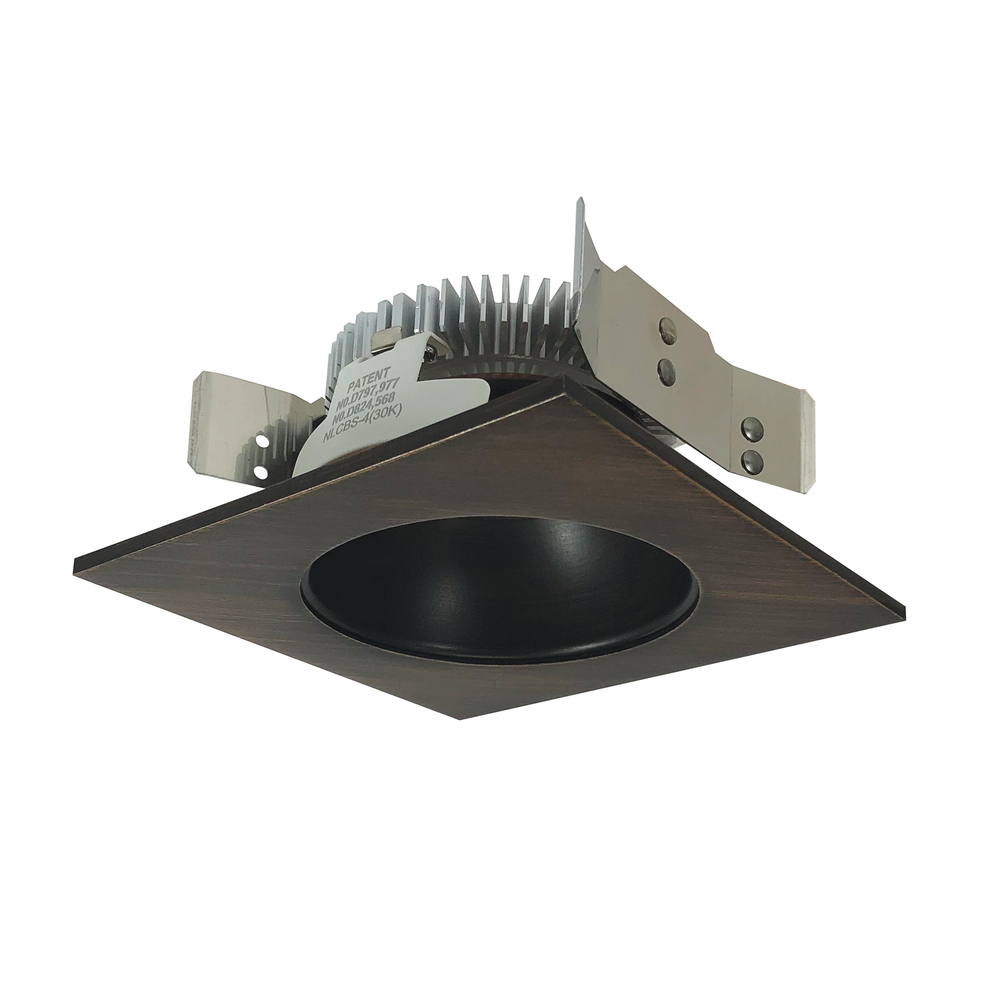 4" Cobalt Shallow High Lumen LED Trim, Square/Round Reflector, 850lm, 3000K, Bronze/Bronze