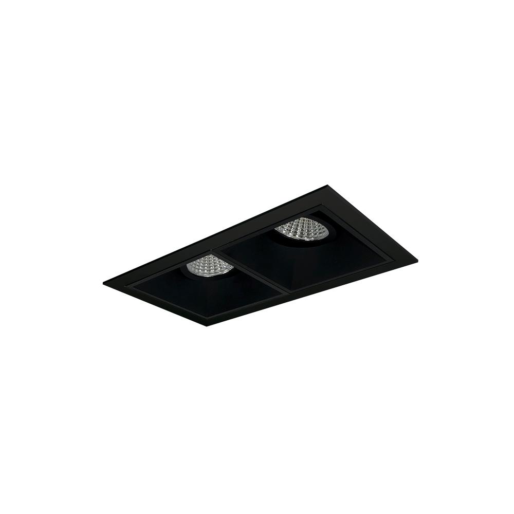 Iolite MLS 2-Head Trim Set, Black Flange, 3000K, 1000lm, Black Fixed Downlt./Adj. Gimbal Trims