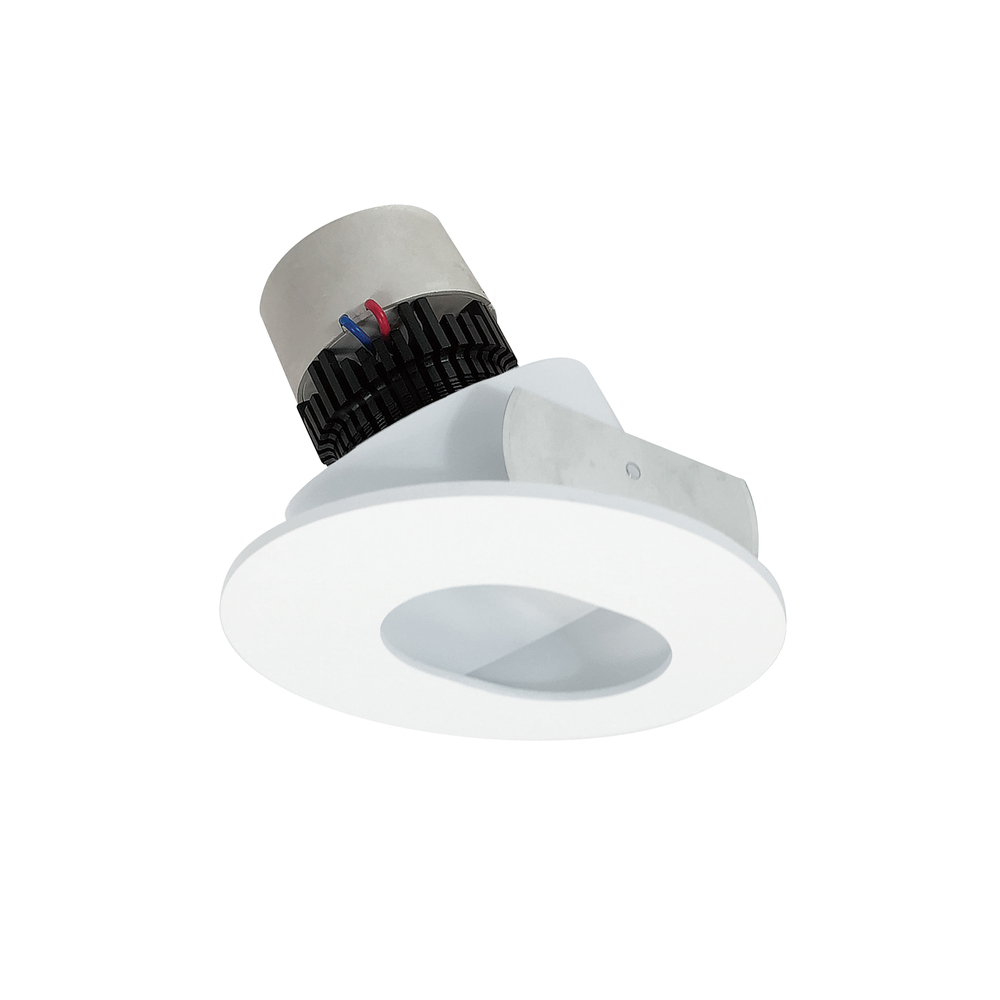 4" Pearl LED Round Adjustable Slot Aperture Retrofit, 1000lm / 12W, 4000K, Matte Powder White