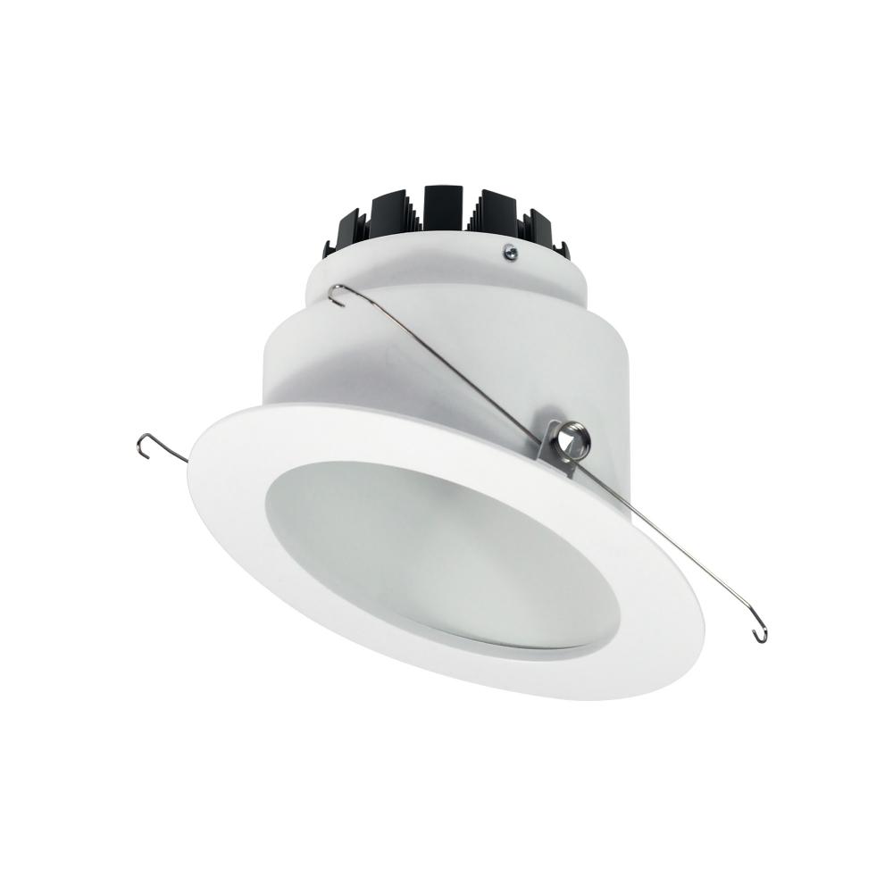 6" Marquise III Round Slope Reflector, 1200lm, 3500K, Flood Optic, White Reflector/White Flange