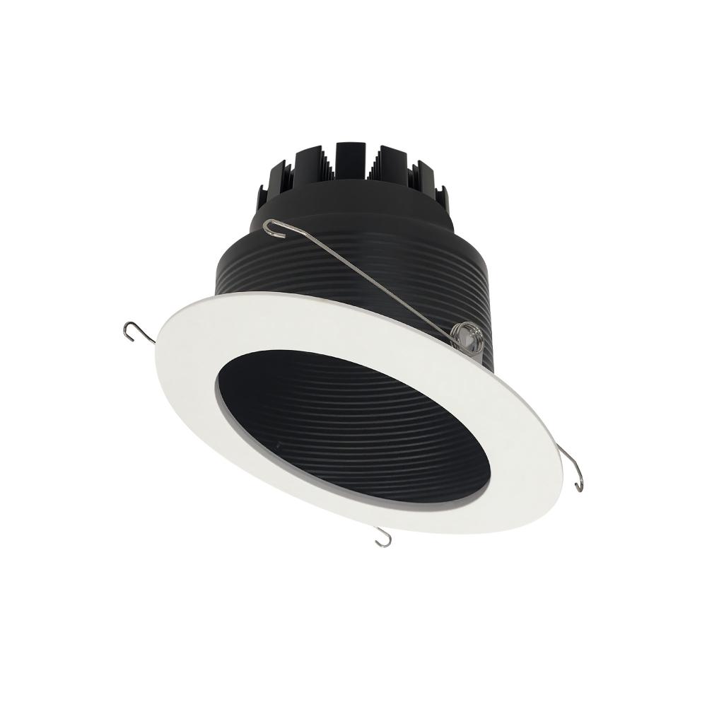 6" Marquise III Round Slope Baffle, 1200lm, 2700K, Flood Optic, Black Baffle/White Flange