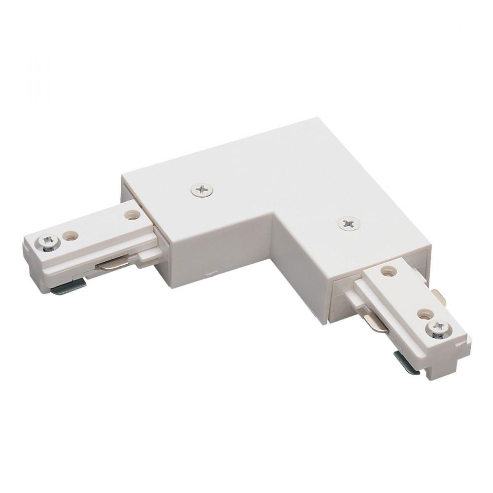 L Connector, 1 Circuit Track, White
