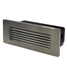 Nora NSW-841/32BN - Brick Die-Cast LED Step Light w/ Horizontal Louver Face Plate, 118lm / 4.6W, 3000K, Brushed Nickel