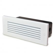 Nora NSW-841/32W - Brick Die-Cast LED Step Light w/ Horizontal Louver Face Plate, 118lm / 4.6W, 3000K, White Finish