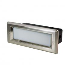 Nora NSW-842/32BN - Brick Die-Cast LED Step Light w/ Frosted Lens Face Plate, 146lm / 4.6W, 3000K, Brushed Nickel Finish