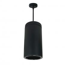 Nora NYLS3-6P1L240NC12BBB - 6" Sapphire III Pendant Mount Black Cylinder, Black Reflector/Black Flange, 120-277; 0-10V