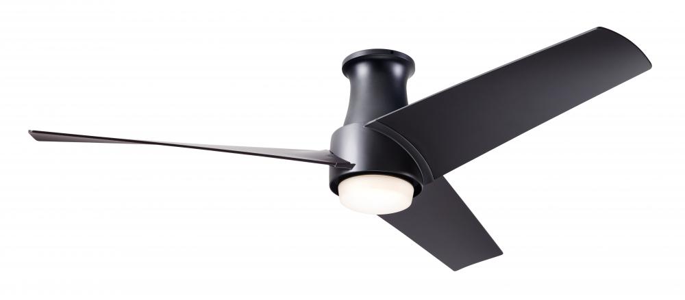 Ambit Flush DC Fan- Matte Black Finish; 56" Matte Black Blades; 17W LED (Matte Black Trim)