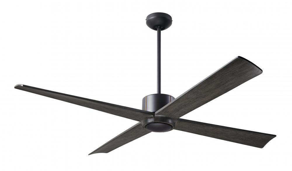 Nouveau DC Fan; Dark Bronze Finish w/ Brass; 56" Ebony Blades; No Light; Remote Control