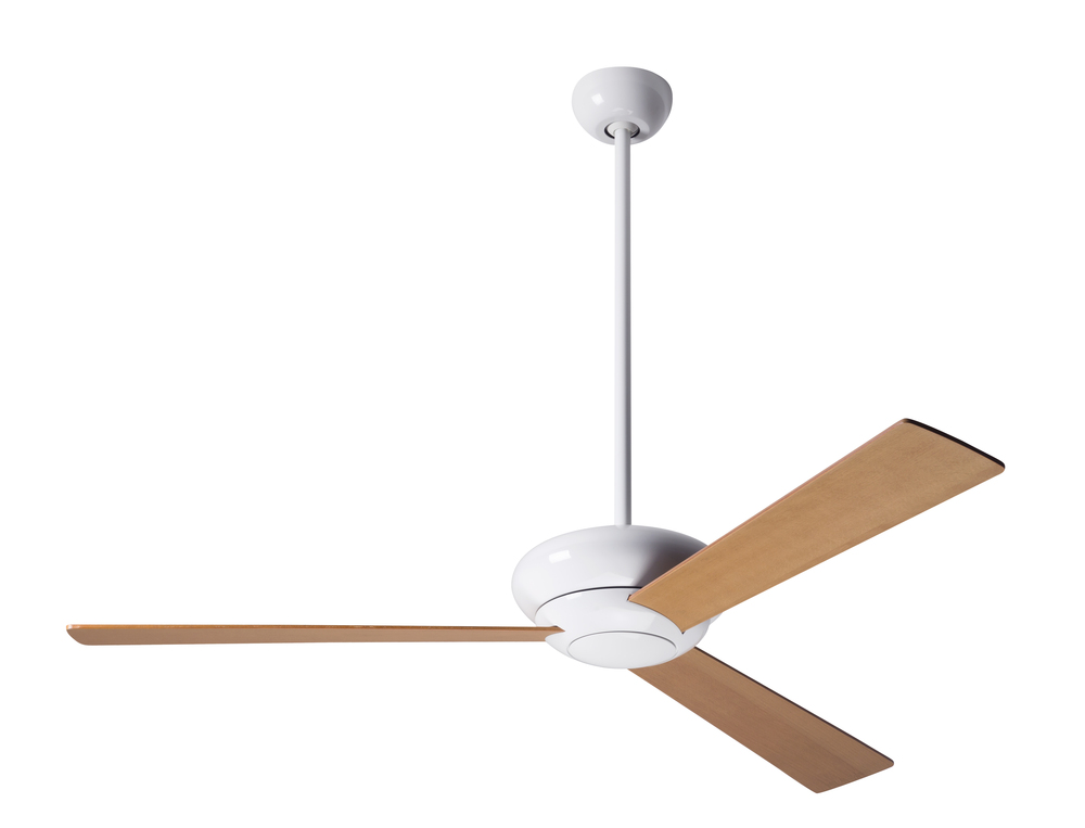 Altus Fan; Gloss White Finish; 42" Maple Blades; No Light; Fan Speed and Light Control (3-wire)