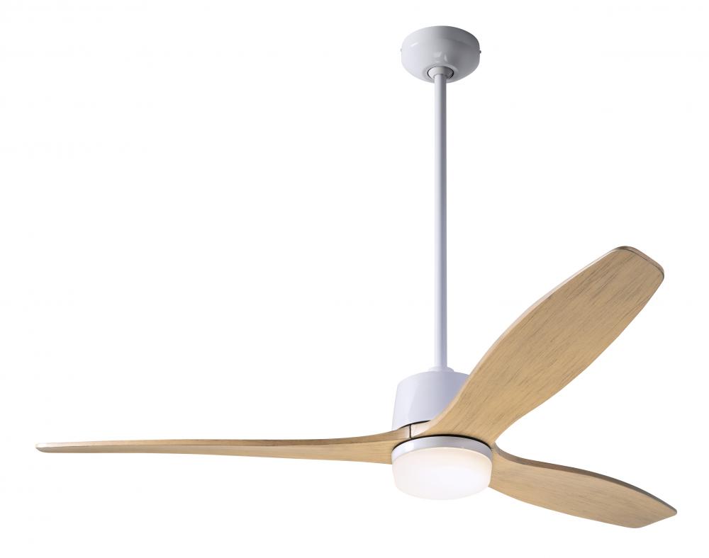 Arbor DC Fan; Gloss White Finish; 54" Maple Blades; 17W LED; Remote Control