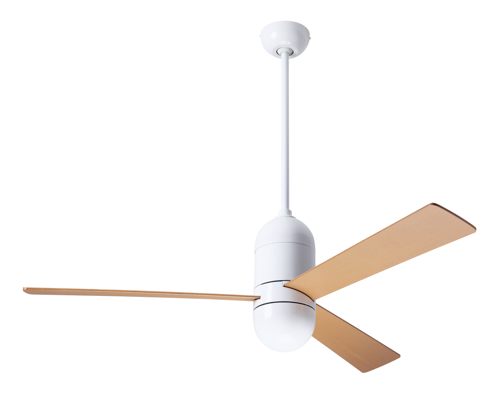 Cirrus DC Fan; Gloss White Finish; 50" Maple Blades; No Light; Remote Control