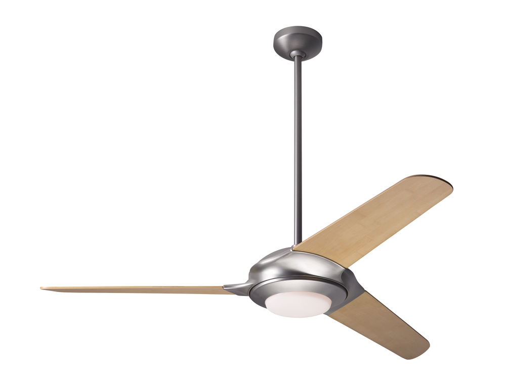 Flow Fan; Matte Nickel Finish; 52" Bamboo Blades; 20W LED; Fan Speed and Light Control (3-wire)