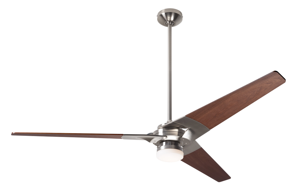 Torsion Fan; Bright Nickel Finish; 62" Mahogany Blades; 17W LED; Fan Speed and Light Control (3-