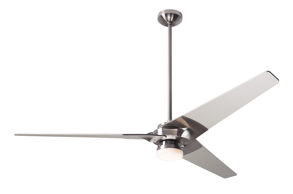 Torsion Fan; Bright Nickel Finish; 62" Nickel Blades; 17W LED; Fan Speed and Light Control (3-wi