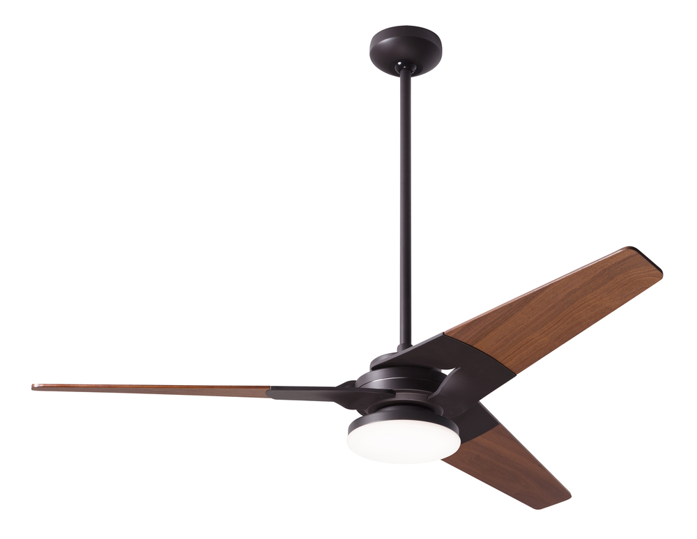 Torsion Fan; Dark Bronze Finish; 52" Mahogany Blades; 20W LED; Fan Speed and Light Control (3-wi