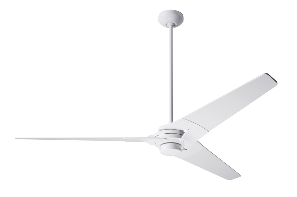 Torsion Fan; Gloss White Finish; 62" Whitewash Blades; No Light; Fan Speed Control