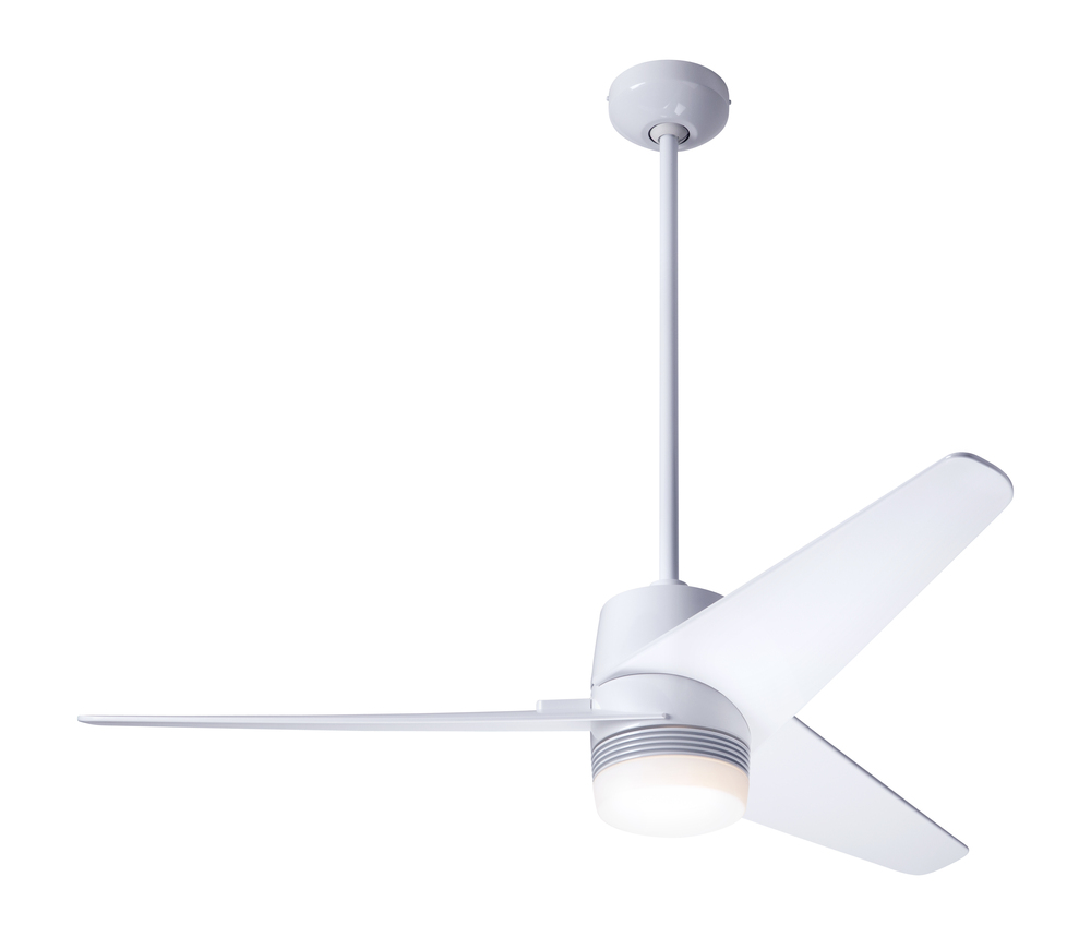 Velo DC Fan; Gloss White Finish; 48" Dark Blades; 17W LED; Handheld Remote Control