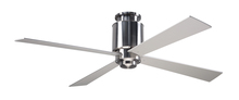 Modern Fan Co. LAP-FM-BN-50-SV-NL-001 - Lapa Flush Fan; Bright Nickel Finish; 50" Silver Blades; No Light; Fan Speed Control