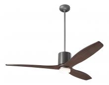 Modern Fan Co. LLX-GTGY-54-MG-271-RC - LeatherLuxe DC Fan; Graphite Finish with Gray Leather; 54" Mahogany Blades; 17W LED; Remote Cont