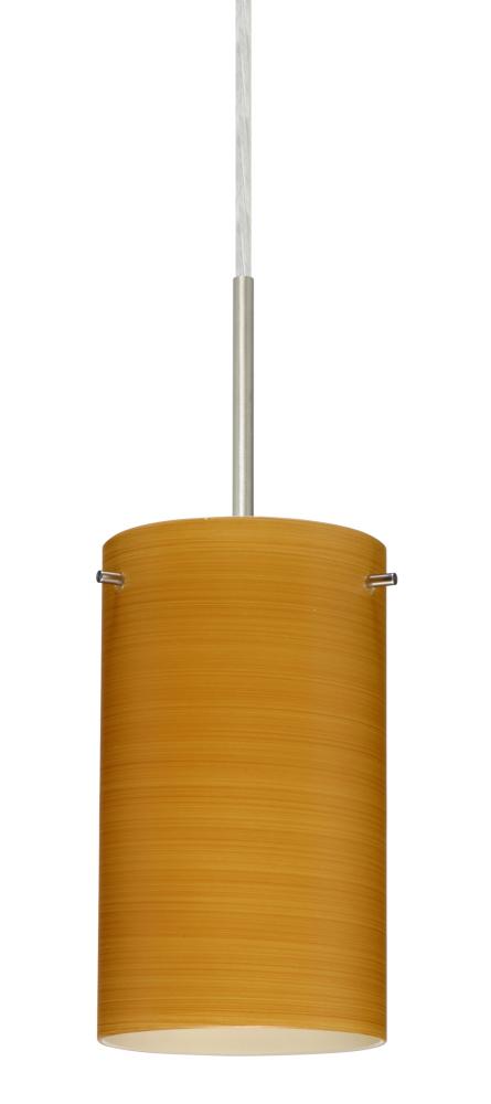 Besa Stilo 7 Pendant Satin Nickel Oak 1x40W B10 Med