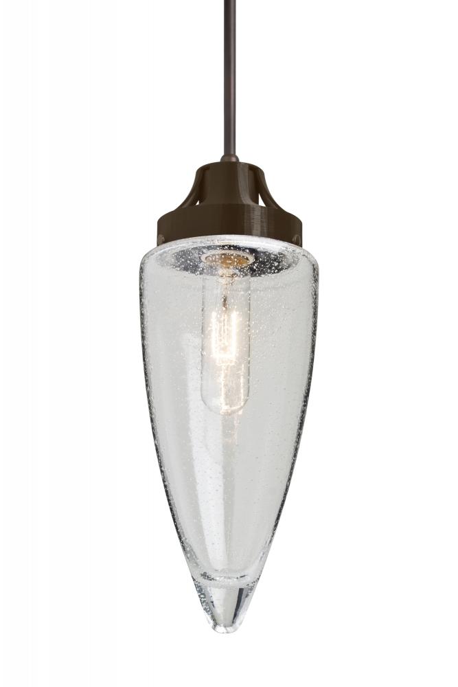 Besa, Sulu Cord Pendant, Clear Bubble, Bronze Finish, 1x60W Medium Base