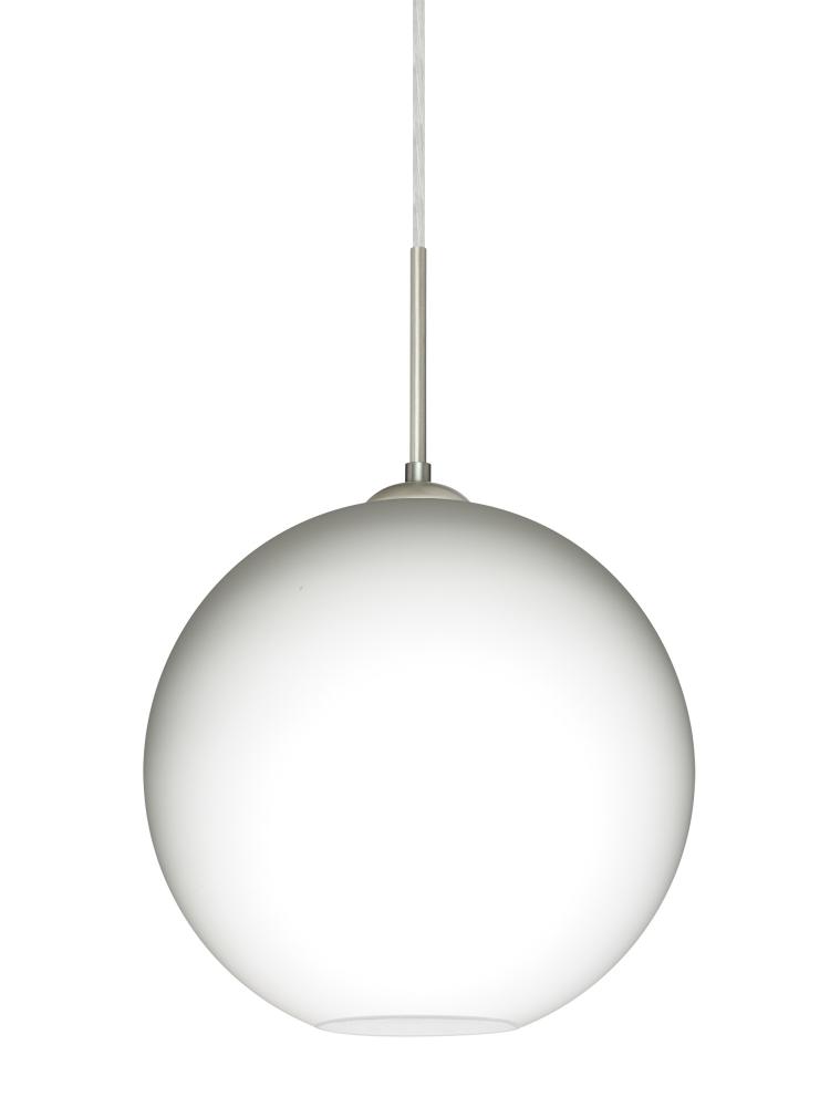 Besa Coco 12 Pendant, Opal Matte, Satin Nickel Finish, 1x60W Medium Base