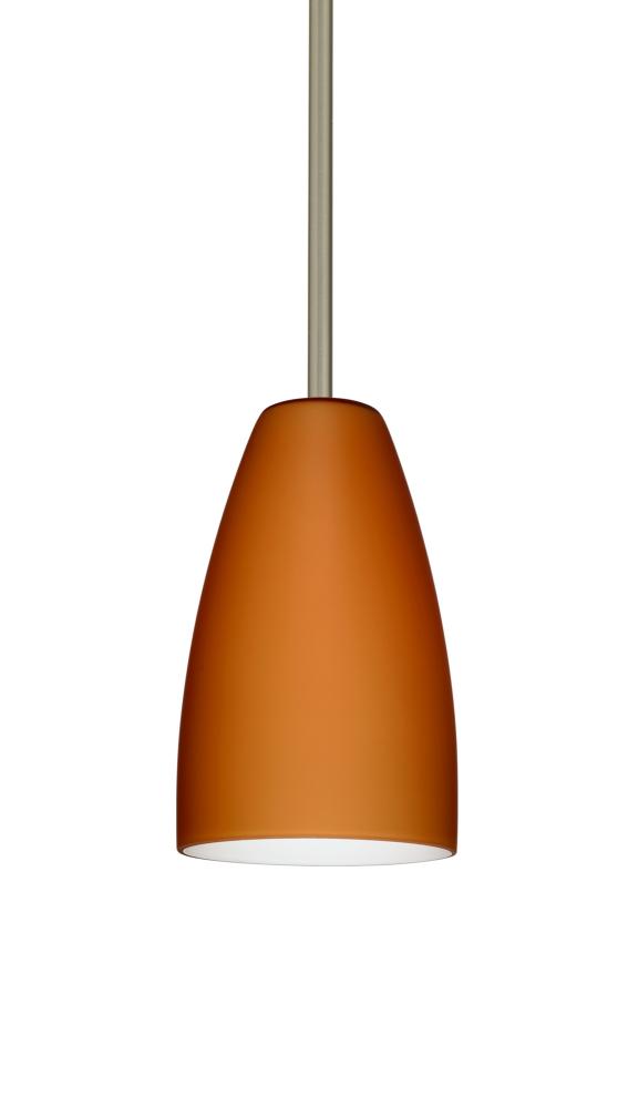 Besa Riva 9 LED Pendant 1Tt Amber Matte Satin Nickel 1x9W LED