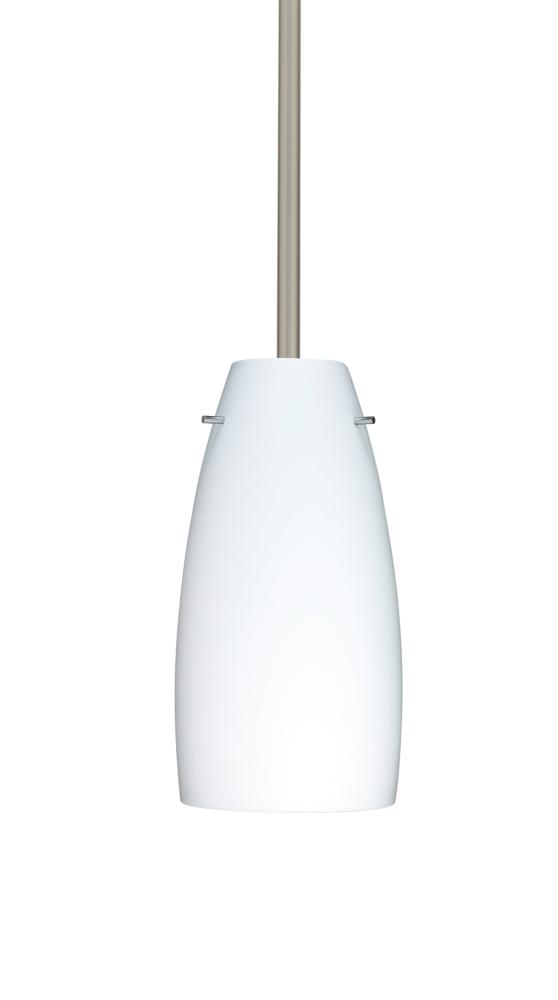 Besa Tao 10 LED Stem Pendant Opal Matte Satin Nickel 1x9W LED