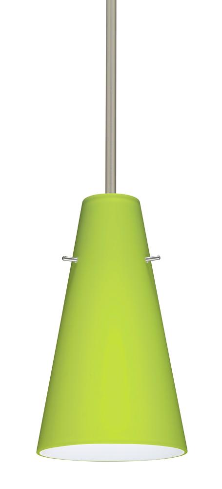 Besa Cierro Stem Pendant Satin Nickel Chartreuse 1x9W LED