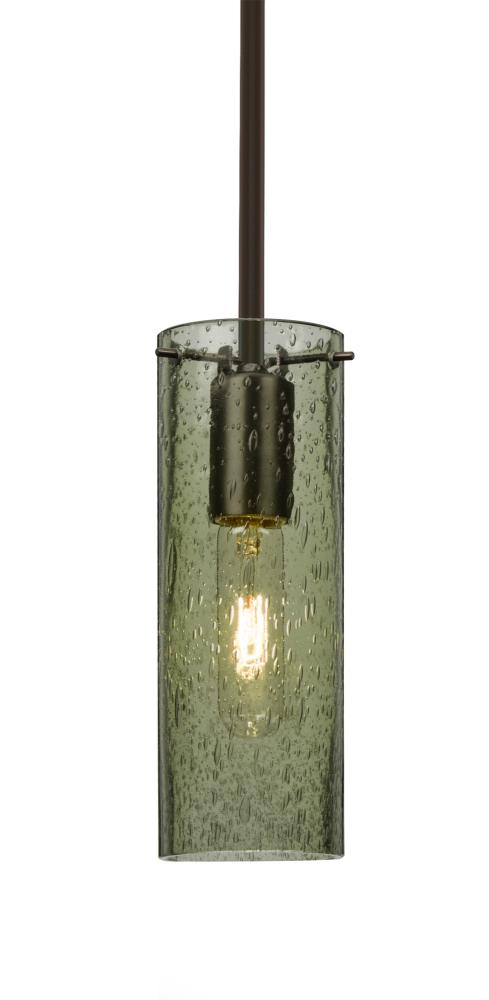 Besa, Juni 10 Stem Pendant, Moss Bubble, Bronze, 1x60W Medium Base