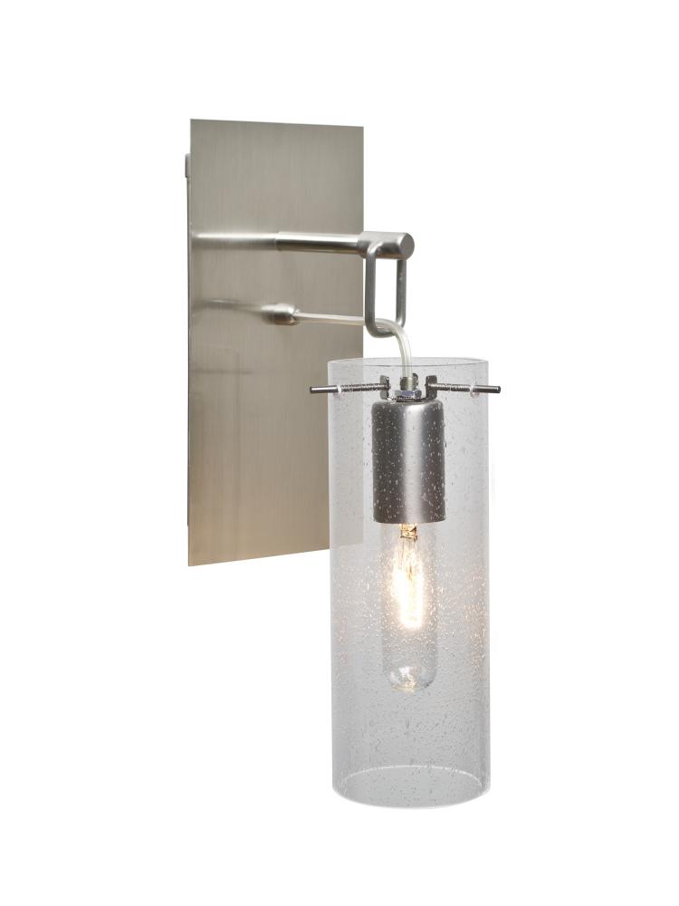 Besa Juni 10 Wall Pendant, Clear Bubble, Satin Nickel Finish, 1x60W Medium Base