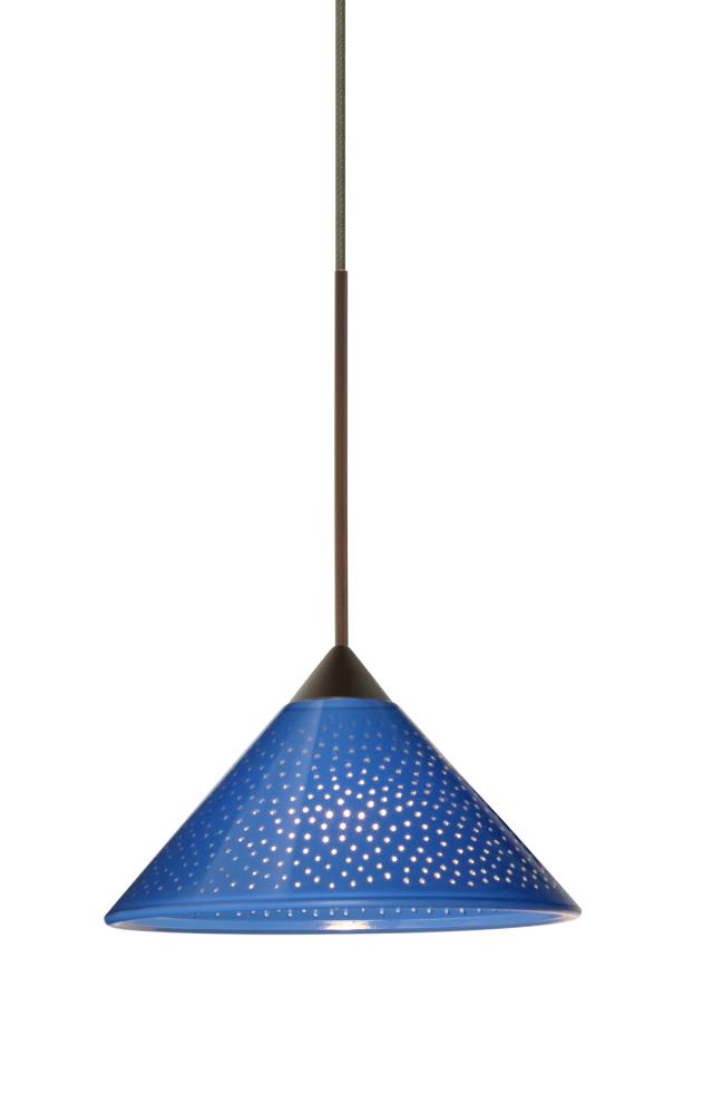 Besa Pendant Kona Bronze Blue Starpoint 1x5W LED