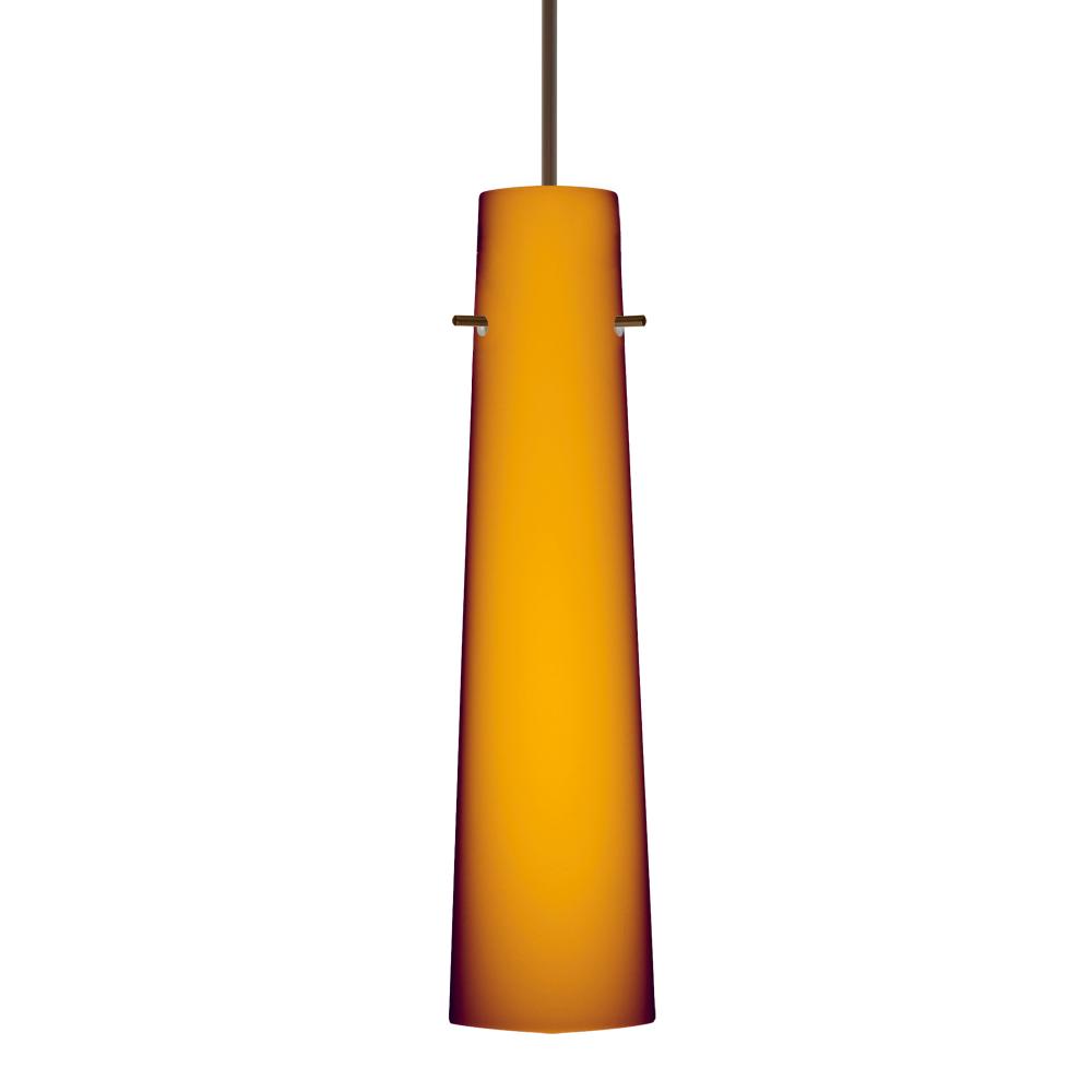 Besa Camino Pendant Bronze Amber Matte 1x50W Halogen, 15Ft. Cord