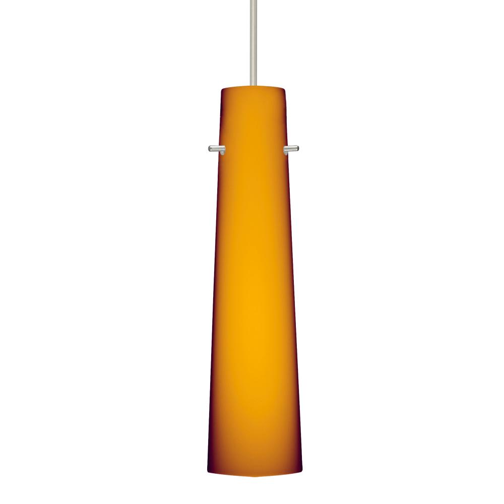 Besa Camino Pendant Satin Nickel Amber Matte 1x50W Halogen, 277V, 0-10V Dimming