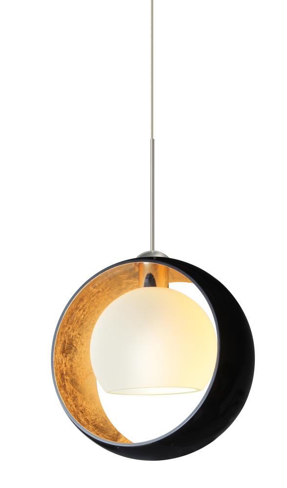 Besa Pendant Pogo Satin Nickel Black/Inner Gold 1x35W Halogen