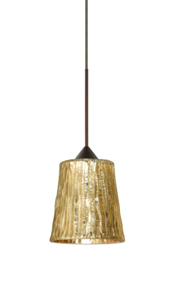 Besa Pendant Nico 4 Bronze Stone Gold Foil 1x35W Halogen