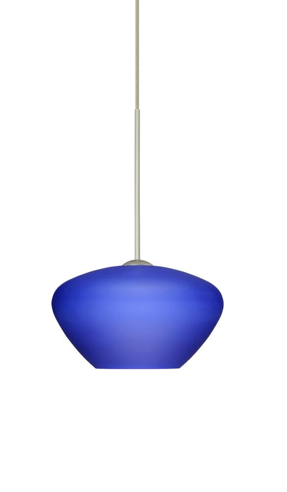 Besa Pendant Peri Satin Nickel Blue Matte 1x5W LED