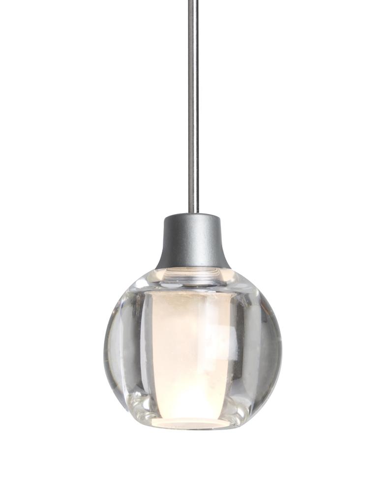 Besa, Boca 3 Cord Pendant, Clear, Satin Nickel Finish, 1x3W LED