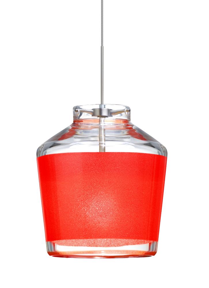 Besa Pendant Pica 6 Satin Nickel Red Sand 1x50W Halogen