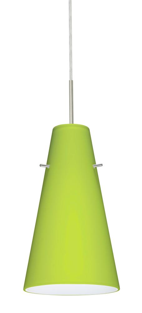 Besa Cierro Pendant Satin Nickel Chartreuse 1x9W LED