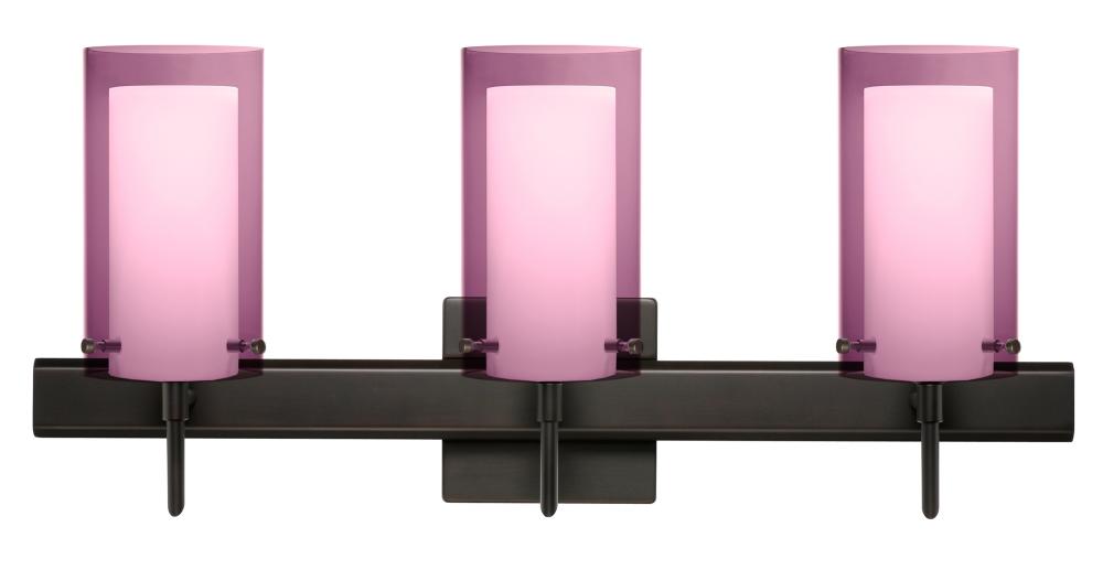 Besa Pahu 4 Wall With SQ Canopy 3SW Transparent Amethyst/Opal Bronze 3x40W G9