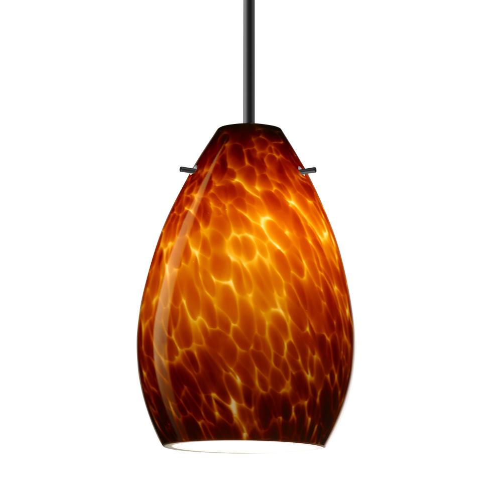 Besa Pendant for Multiport Canopy Pera 6, Black Finish, Amber Cloud 1x50W Candelabra