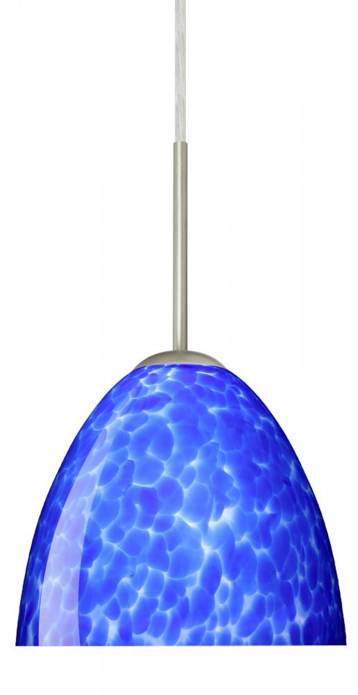 Besa Sasha LED Pendant For Multiport Canopy B Blue Cloud Satin Nickel 1x9W LED