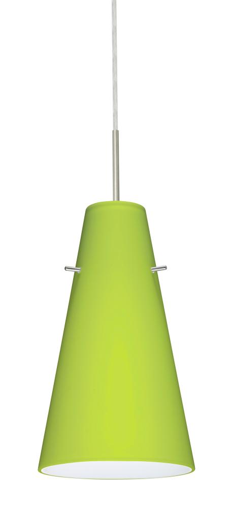 Besa Cierro Pendant For Multiport Canopy Satin Nickel Chartreuse 1x9W LED