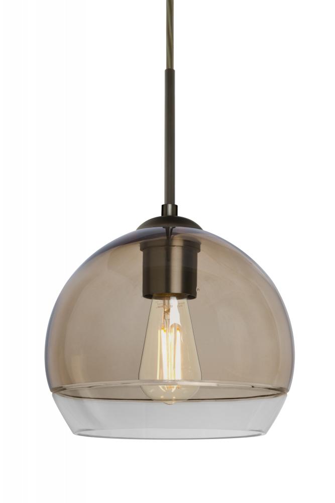 Besa, Ally 8 Cord Pendant For Multiport Canopy, Smoke/Clear, Bronze Finish, 1x5W LED