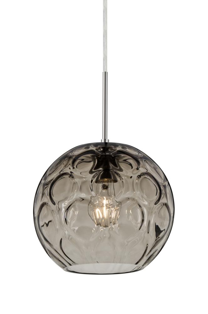 Besa Bombay Pendant For Multiport Canopy, Smoke, Satin Nickel Finish, 1x60W Medium Ba