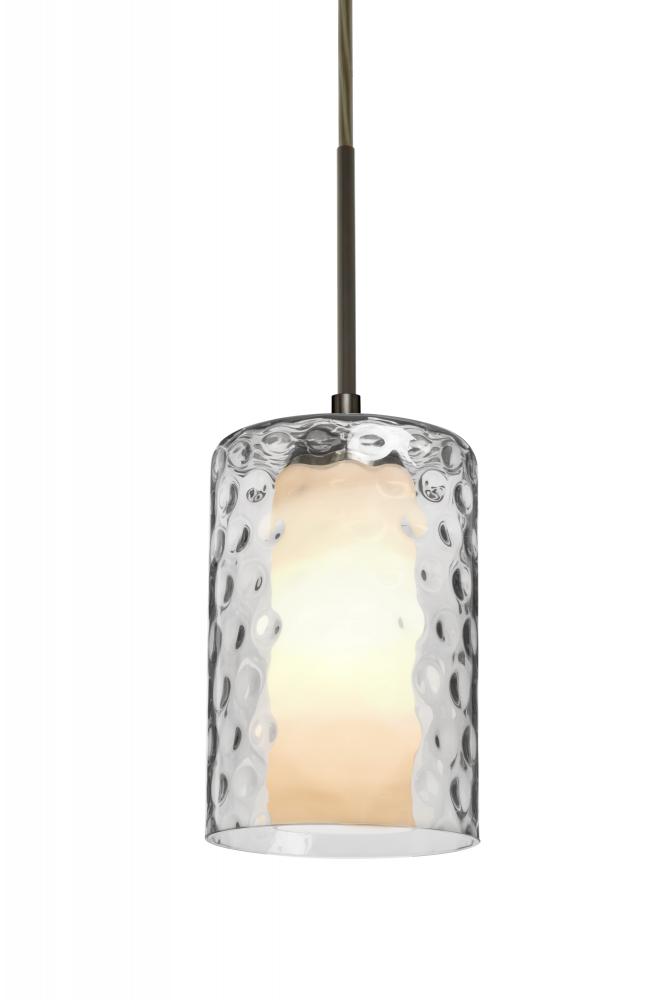 Besa, Esa Cord Pendant For Multiport Canopy, Clear, Bronze Finish, 1x60W Medium Base