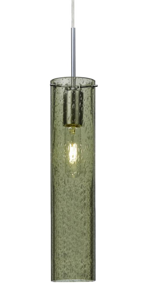 Besa, Juni 16 Pendant For Multiport Canopy, Moss Bubble, Satin Nickel, 1x60W Medium B